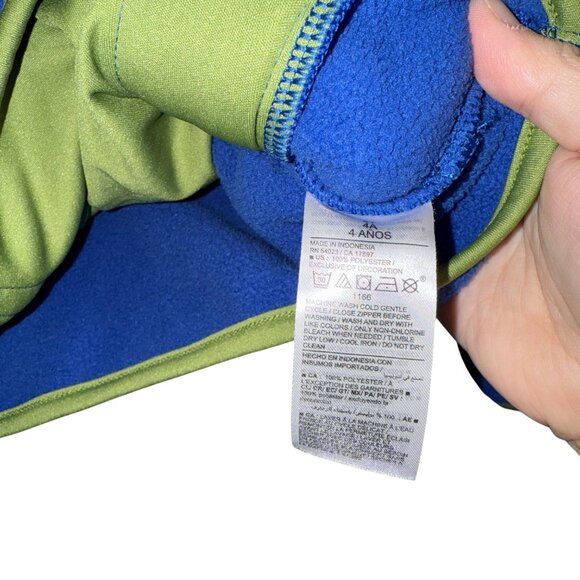 Old Navy Kids Fleece Pullover Jacket With Zipper Pockets Blue & Green Size 4T - Picture 7 of 7